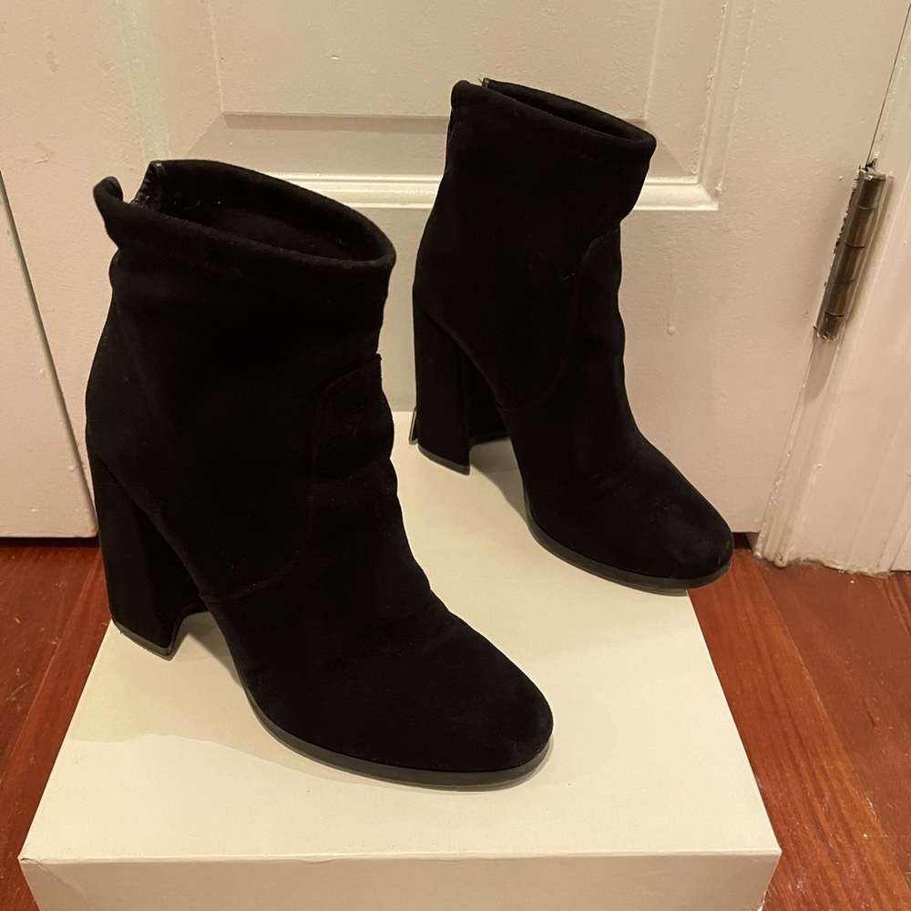 The Shoe Box black suede boots